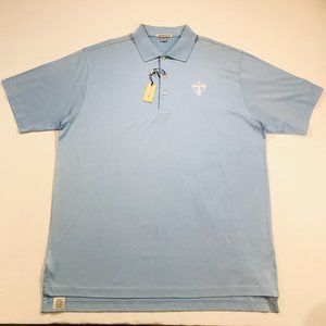 Peter Millar Egyptian Cotton Blue Lisle Polo Shirt Men's Size XL